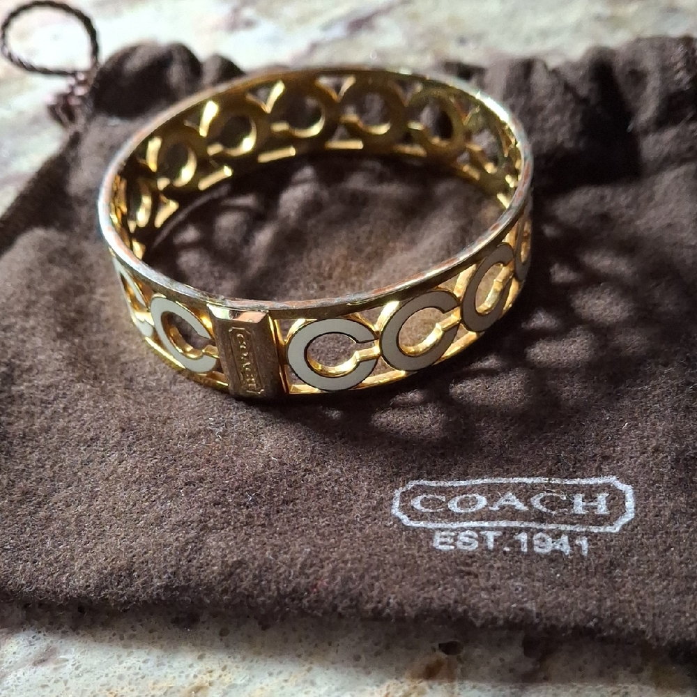 Coach Gold Lattice Bangle Bracelet